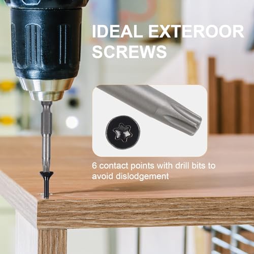 Deck Screws #8X1-1/2’’, T25 Star Torx Drive Flat Head Wood Screws, Black, 5lb - color: Black, size: 8X1-1/2’’