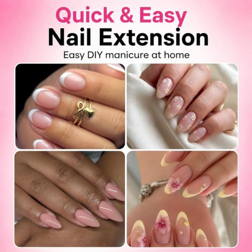 GlimightyX Poly Gel Nail Starter Kit with UV Light, Sandwich Dual Forms - color: 04- 3 Colors Complete Polyge Nail Starter Kit