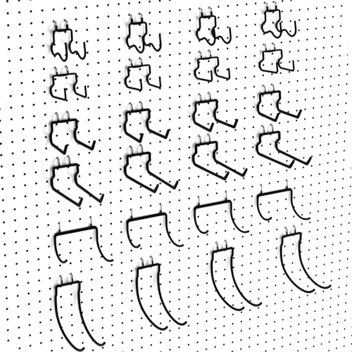 INCLY 24 Pack 1/4" Pegboard Drill Holder Tool Utility Hooks - size: 24 Pack