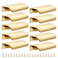 Malimali 10 Pack 3.15" Gold Edge Finger Pulls for Cabinets, Drawer Handles - color: Brushed Gold, size: 80mm/3.15" (10Pcs)