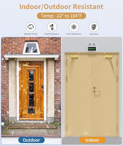 Commercial Heavy Duty Door Closer Large Size with Dullgolden Finish, Hydraulic Self-Closing System - size: Large, style: Dullgolden