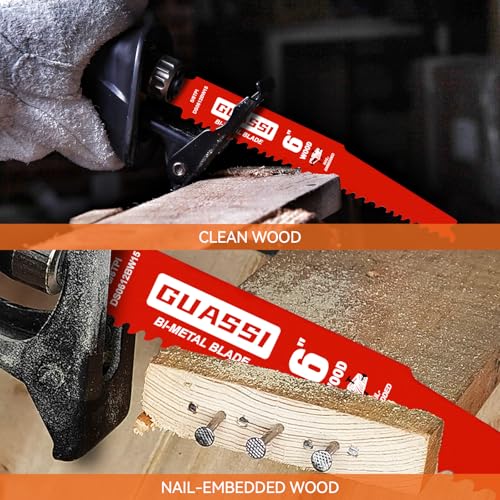 15 Pack 6 Inch 5/8TPI Reciprocating Saw Blades for Nail-Embedded Wood Cutting,for All Rough-in Material Including Nail-Embedded Wood,for Diablo Bi-Metal Sawzall Blades - size: 6 Inch 5/8 TPI