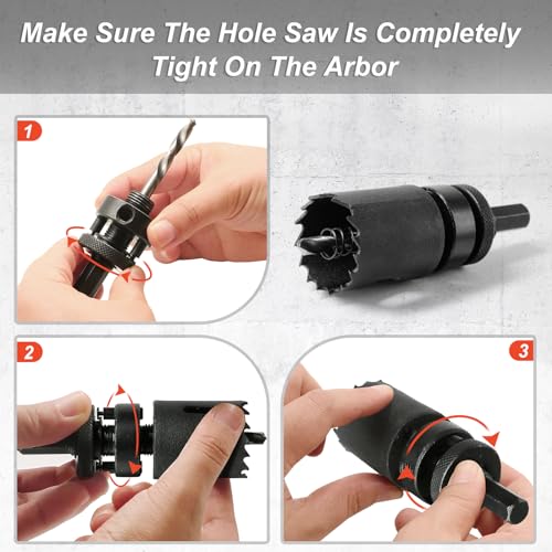 1-1/4 Inch Hole Saw with 1/2" Triangle Shank Quick Change Arbor, JTemgle Bi-Metal Hole Saw Heavy Duty Hole Cutting Tool for Cornhole Boards, Recessed Lights, Wood, Plastic, Drywall & Soft Metal - size: 1-1/4", 38mm Cutting Depth