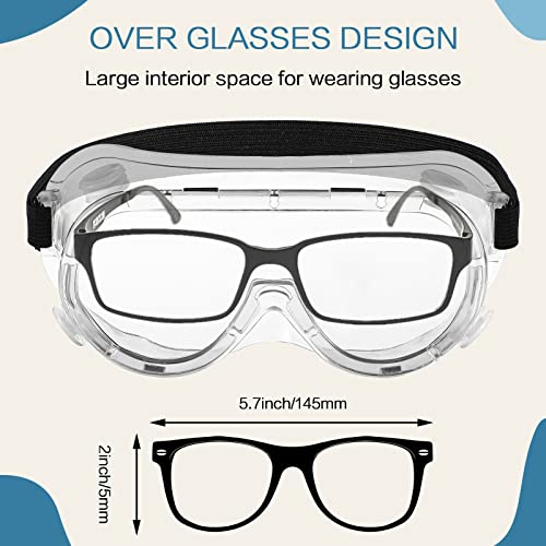 Macarrie 50 Pcs Anti-Fog Protective Safety Goggles Soft Lightweight Adjustable Splash for Nurse Medical Chemistry Worker - color: Black