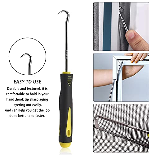 BAYTORY 3Pcs Screen Tool, Window Screen Spline Roller Tool with Wooden Handle and Steel/Nylon Bearing Wheels, Mesh Screen Door Repair Kit Easy to Use - style: Nylon & Stainless Steel