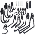 Moneek's Hardware 16 Pack Garage Storage Hook Anti-Slip Coating Heavy Duty Wall Mount Hooks for Hanging Bikes, Ladder, Garden Power Tools - color: Black