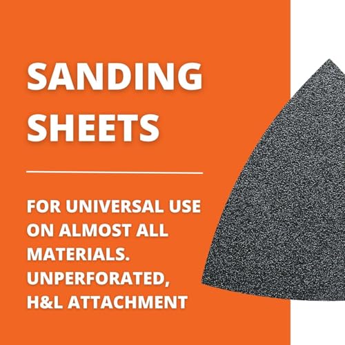 Fein Sanding Sheets with Hook & Loop Attachment - size: 220 Grit, 50-Pack