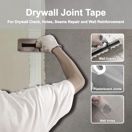 Drywall Joint Repair Tape Self Adhesive Fiberglass Wall Repair Tape Drywall Mesh Tape 2 Inch x 66 Feet Self Adhesive Fiberglass Wall Crack and Seam Patch - size: 2 in x 66 Ft
