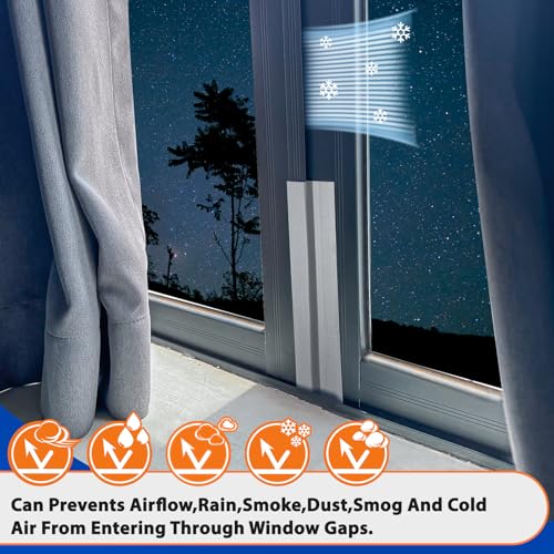 Silver Window Weather Sealing Tape,Window Draft Isolation Sealing Film Tape,Window AC Seal Air Conditioner Sealing Tape No Residue Waterproof Self Adhesive for Keep Out Cold Air Dust Rain 2IN X 65FT - color: Silver, size: 2 Inch x 65 FT