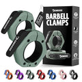 DMoose Fitness Barbell Clips 2 Inch (Pair) - Quick Release Olympic Barbell Clamps & Collars with Anti Slip TPR Grip for Secure Weightlifting and Powerlifting - Weight Clips for Bars at Home or Gym - color: Ranger Green, style: Magnetic