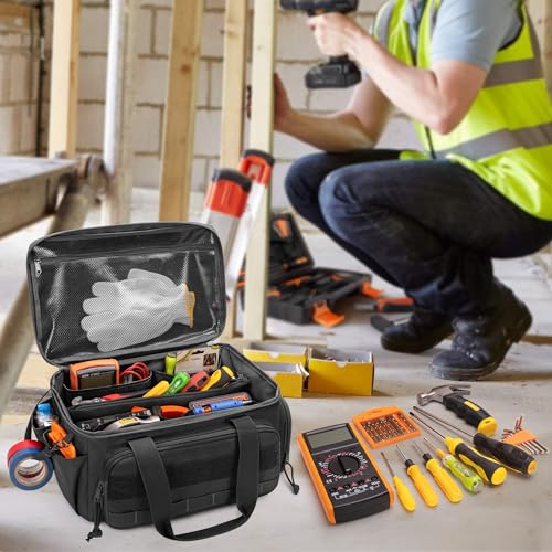Rexmica 14-Inch Tool Bag Tool Storage Organizer Tactical Range Bag, Black - color: Black