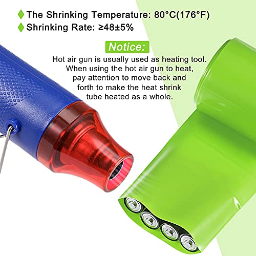 MECCANIXITY Battery Wrap PVC Heat Shrink Tubing 48mm Dia 75mm Flat 10 Feet(3meters) Light Green Good Insulation for Battery Pack - color: Light Green, size: 48mmx75mmx3m