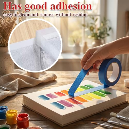Colored Masking Tape, 1 Inch X 55 Yards X 12 Rolls, 600 Yards in Total.