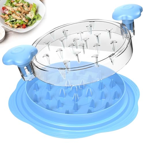 Chicken Shredder Tool Twist Large Meat Shredder with Brush&Fork, Sky Blue - color: Sky Blue