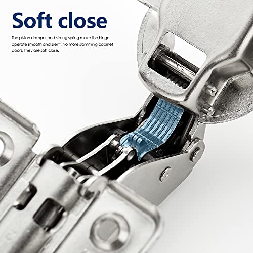 Ravinte European Kitchen Cabinet Hinges, Soft Close, Insert, 10 Pack | 5 Pairs, Satin Nickel, Cabinet Door Hinges, Adjustable Concealed Cabinet Cup Style, Heavy-Duty for Frameless Door - size: Insert