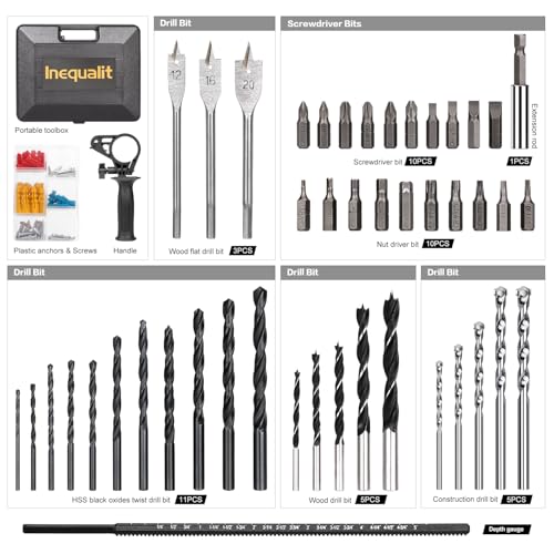 4.5A Hammer Drill Corded Impact Drill with 105Pcs Kit - style: Hammerdrill with 105pcs Accessories