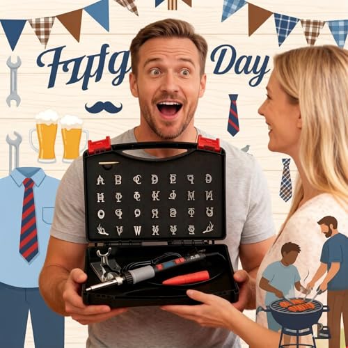 Electric Branding Iron with Temperature Display – 28Pcs 5/8" Interchangeable Letters & 2 Antlers Set for Wood, Leather, Food – Adjustable Heat Control for DIY Crafts, BBQ, Baking & Leatherworking