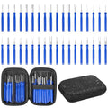 Kikerike Terminal Removal Tool Kit 36 Pcs Depinning Tool Electrical Connector Pin Removal Tool Kit Pin Extractor Tool Set Wire Terminal Release Tool for Automotive Car Household Devices - Blue - color: 36 PCS - Blue Round Handle