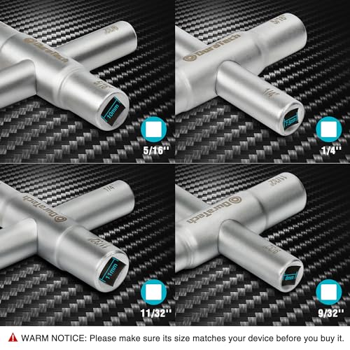 DURATECH 4 Way Sillcock Key, 1/4", 9/32", 5/16", 11/32", 2-Pack, for Valve, Faucet, and Spigots - size: 2-Pack, style: 4 Way Key