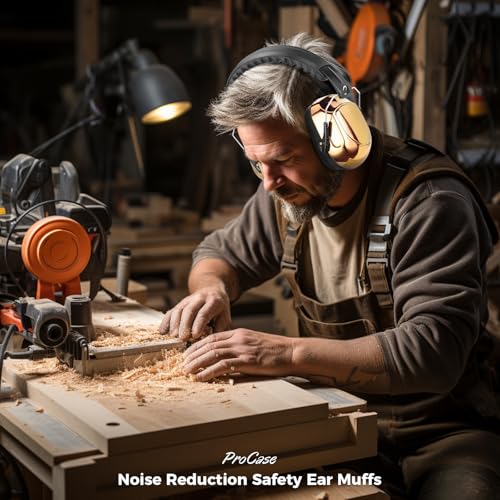 ProCase Hearing Protection Ear Muffs SNR 33dB, Noise Cancelling Headphones - color: 1 - Metallic Gold