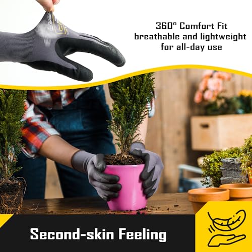 COOLJOB 36 Pairs Safety Work Gloves, Microfoam Nitrile Rubber Coated - size: Medium, style: 36 Pairs