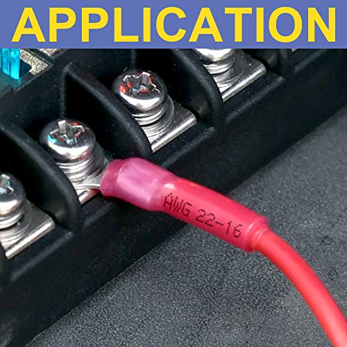 haisstronica 880PCS Heat Shrink Wire Connectors, 22-16 AWG, Red 11 Sizes - size: 880