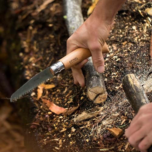 Opinel Folding Saw - Gardening and Camping Folding Carbon Steel Saw with Beechwood Handle - style: No.12