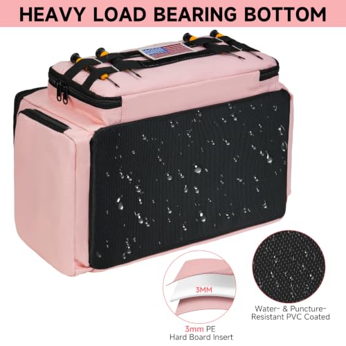 Pink Tool Bag for Women, Heavy-Duty 15-Inch Portable Tool Box Tote - color: Pink
