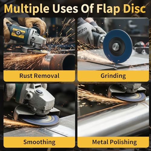 Flap Discs 40 Grit Zirconia Sanding Disc Set with Cutting Wheels for Angle Grinder, 4 1/2 x 7/8-Inch Flap Sanding Disc for Metal Stainless Steel，Type 27 Grinding Wheel Discs Kit(10 Pack) - style: 10PCS 40 Grit