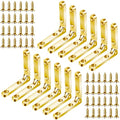 60pcs Heavy Jewelry Box Side Rail Hinge, 90 Degree Folding, Gold