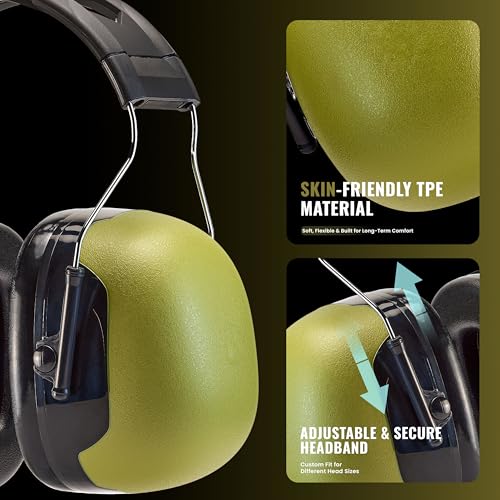 ZEROPLUS AM20 Hearing Protection Earmuffs, NRR 28dB, SNR 35dB for Adults