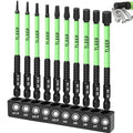 10 x Allen Wrench Drill Bit Set 1/4" Hexagonal Shank 4" Long Impact Wrench Hex Key, Metric Magnetic Tips S2 Steel Hex Bit, Latest Version Black Allen Key with Storage Box - size: B.1.5mm to 8mm