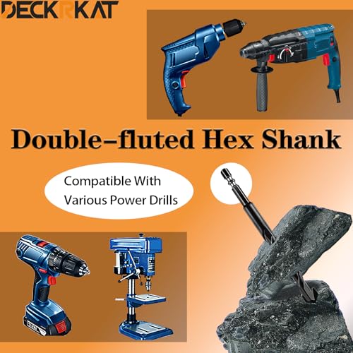 DECKRKAT 5-Piece 1/2" Carbide Masonry Drill Bits for Concrete, Brick, Tile - Black Hex Shank Set w/Heavy-Duty Case, Quick Change Fit Drill Driver - size: 5 Piece 1/2", style: Masonry Drill Bits