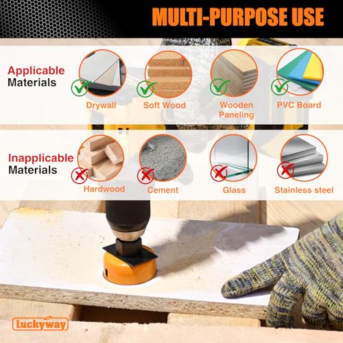 Luckyway Hole Saw Kit Pro 24PCS 3/4"-6" Hole Saw for Softwood, Drywall, PVC