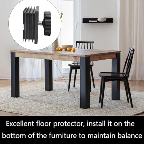 8Pcs Adjustable Leveling Feet 50 x 50mm Square Insert Kit Furniture Glide Leveler, Leveling Screw Leg for Cabinets Sofa Tables Chairs Raiser, Black - size: 50x50mm
