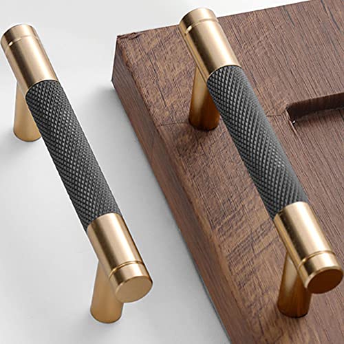 30 Pack 3 Inch 76 mm Knurled Cabinet Handles Cabinet Pulls Aluminum Handles Knurled Drawer Pulls Gold and Grey Oxidation Finish with Diamond Pattern 4" Length (3" Hole Center) - color: Gold Grey, size: 3 Inch