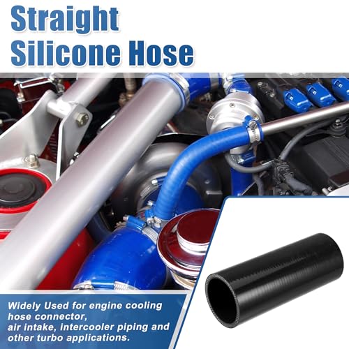 uxcell 4-Ply 2" ID 6" Length Reinforced Silicone Reducer Hose Black - size: 2" ID