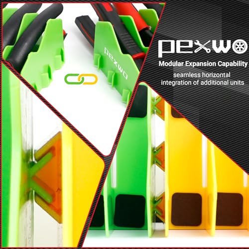 Plier Organizer & Rack (4-Pack, High-Vis Green) – 40-Slot Tool Storage for Toolbox Drawers – Non-Slip Rubber Base, Interlocking Modular Holders for Pliers, Cutters & Snips - size: 4 PC-Green
