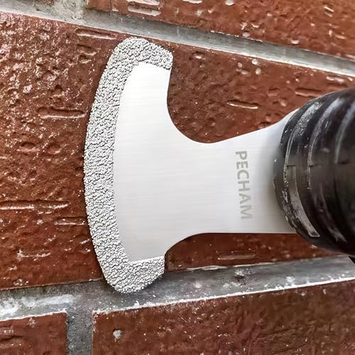 PECHAM 9PCS Diamond Oscillating Tool Blade, Multi Tool Blades Kits for Grout Removal and Soft Tile Cut, Fit Porter Cable Black & Decker Rockwell Ridgid Ryobi Milwaukee Chicago Craftsman