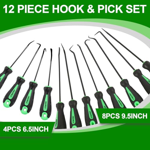 FTIHTRY 12-Piece Pick and Hook Tools Set, Pick Tool Set Car Auto Oil Seal/O-Ring Seal Gasket Pick Hooks Puller Remove, Long and Mini Pick Tool Set - style: 12-Piece