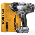 Cordless Impact Wrench 1/2 inch Compatible with Dewalt Battery: 1700FT-LBS High Torque Impact Wrench Heavy Duty Tool - Brushless Electric Impact Gun Includes LED Work Light - Bare Tool Only - size: 1/2inch, style: Fit for DeWalt(No battery)