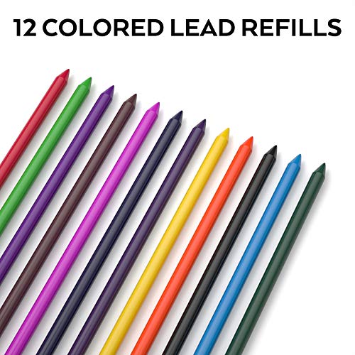 Nicpro 11 Pieces Colors 2mm Mechanical Pencil Set 3 PCS Carpenter Drafting - color: Black & Colors