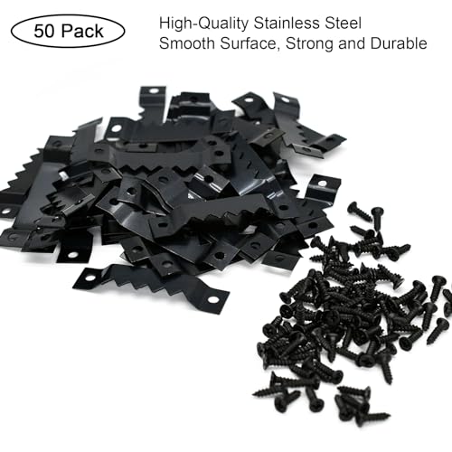 Sawtooth Picture Hangers Heavy Duty - Supports 50 lbs, 50 Pack Heavy Sawtooth Hangers with Screws, for Hanging Canvas Photos Frame Clock Paintings Artwork - size: Heavy Sawtooth - 50 Pack