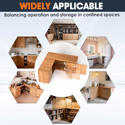 180° & 135° Half-Overlay Corner Cabinet Hinges for Lazy Susan Bifold Doors - size: half-overlay