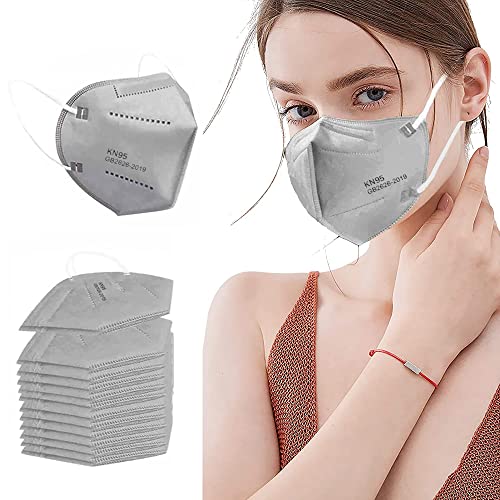 LEMENT 50PCS KN95 Face Mask, Cup Dust Masks with Elastic Ear Loops(Grey) - color: Adult-50 Pack-grey