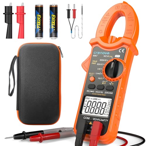Crenova Clamp Meter Multimeter 600A AC/DC 6000Counts TRMS Electrical Tester