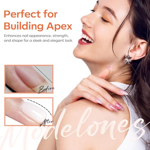 modelones Milky White Builder Nail Gel Rubber Base Coat Sheer White - color: Rubber Base Coat Milky White