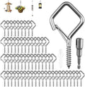 60 Pcs 304 Stainless Steel Eye Screw Hooks for Hanging Heavy Duty.Windproof Ceiling Hooks for Hanging Plants,Cup,Wind Chime,Bird Feeders,Christmas String Lights at Indoor&Outdoor 2.2 Inch - size: 60 PCS