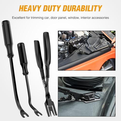 GOOACC 330Pcs Trim Removal Tool, Auto Push Pin Bumper Retainer Clip Set Fastener Terminal Remover Tool Adhesive Cable Clips Kit Car Panel Radio Removal Auto Clip Pliers, Black - color: 330Pcs Clips Removal Kit Black