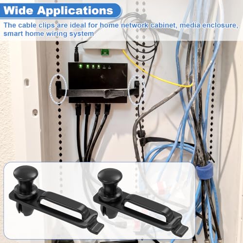 Media Enclosure Cable Management Clips Push Lock Pin Kit Fit for Legrand Wall Network Box AC103520-20 Pack with Cable Ties